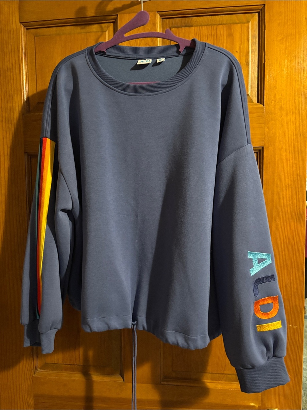 Embroidered ALDI Logo Navy Womens Sweatshirt